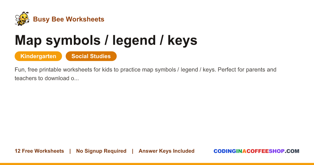 Map symbols / legend / keys Worksheets – Free Printable ...